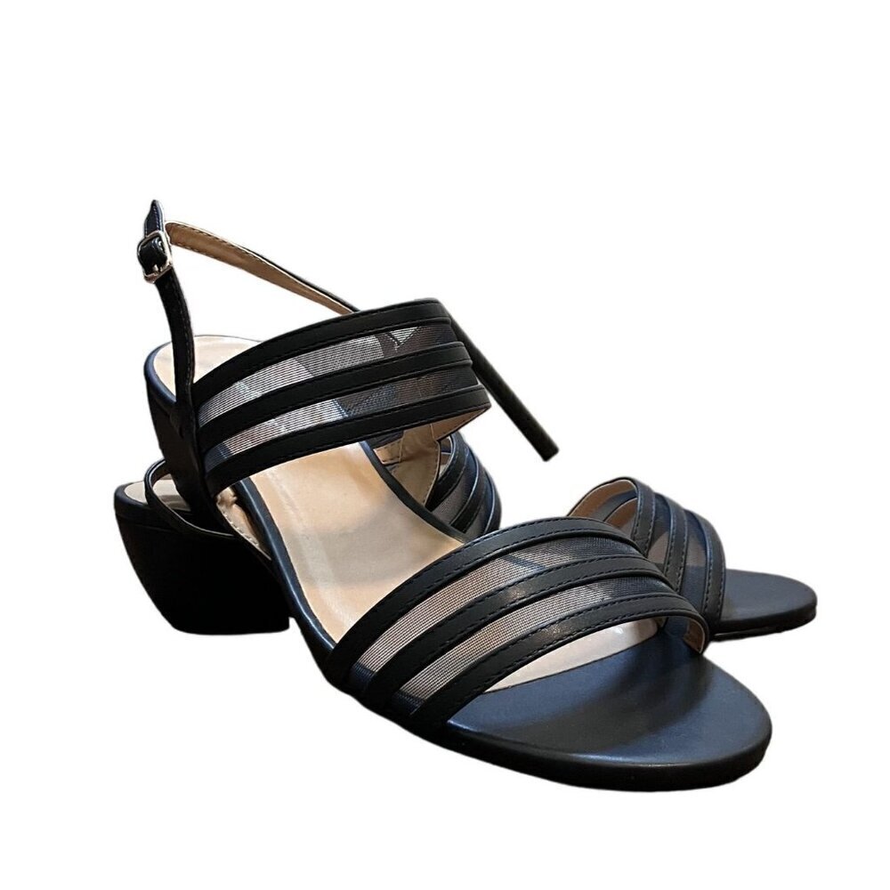 Angel Steps Briley Navy Wedge Slingback Sandal Size 11